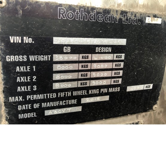 2016 Rothdean 316 3 LID DISC in Vacuum Tankers Trailers