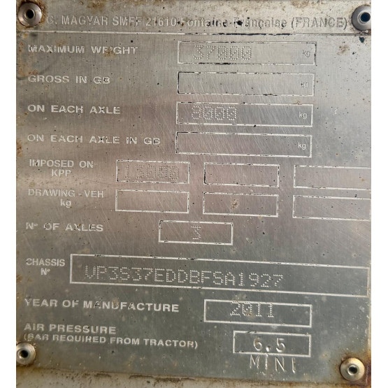 2011 MAGYAR  in Food & Chemical Tankers Trailers