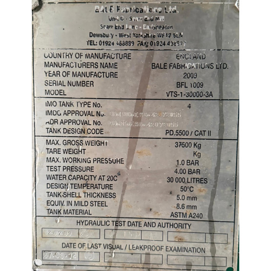 2009 BALE  in Vacuum Tankers Trailers