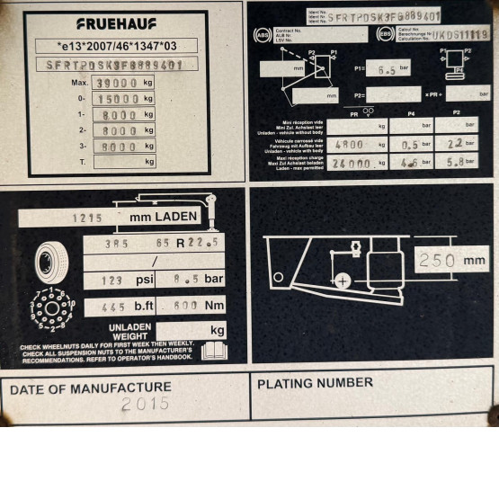 2015 FRUEHAUF FRUEHAUF in Tipper Trailers Trailers