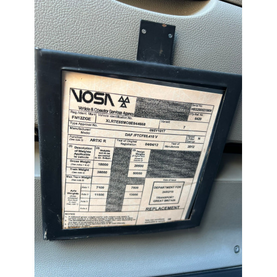 2012 DAF CF85-410 SKY CAB in 4x2 Tractor Units