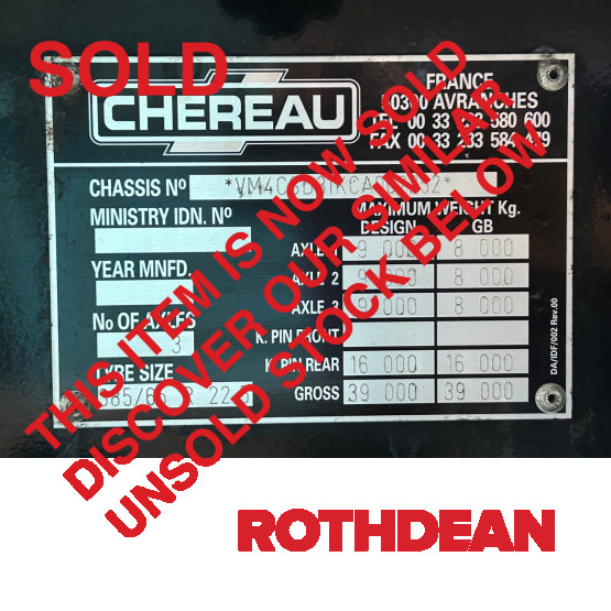 2012 CHEREAU REFRIGERATED TRAILER in Refrigerated (Fridge) Trailers