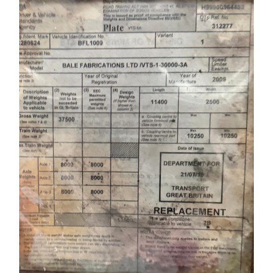 2009 BALE  in Vacuum Tankers Trailers