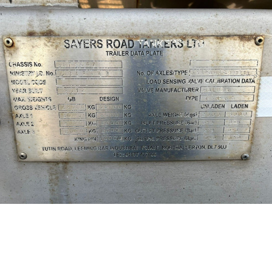 2012 SAYERS MILK TANKER in Food & Chemical Tankers Trailers