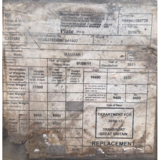 2011 MAGYAR  in Food & Chemical Tankers Trailers