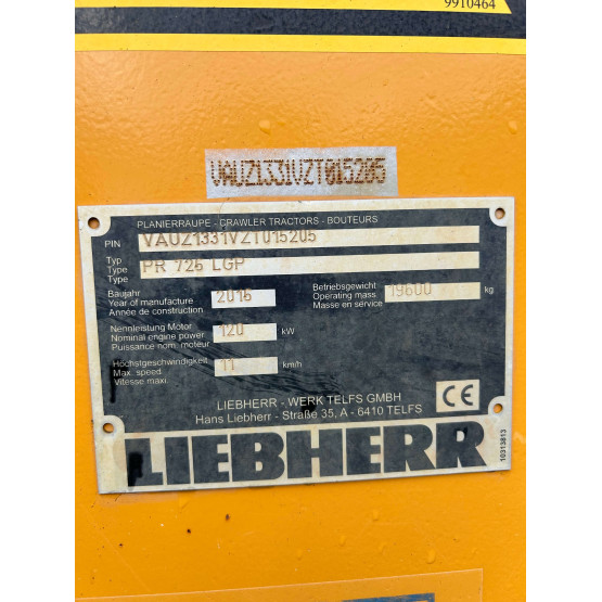 2016 LIEBHERR PR726LGP in Bull Dozers