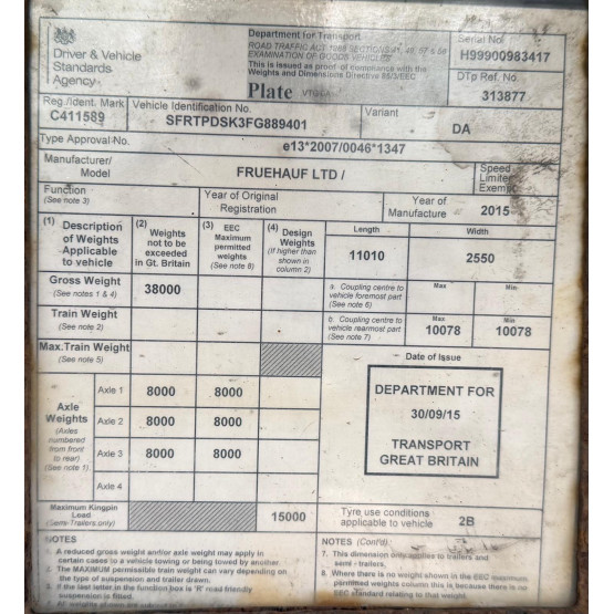 2015 FRUEHAUF FRUEHAUF in Tipper Trailers Trailers