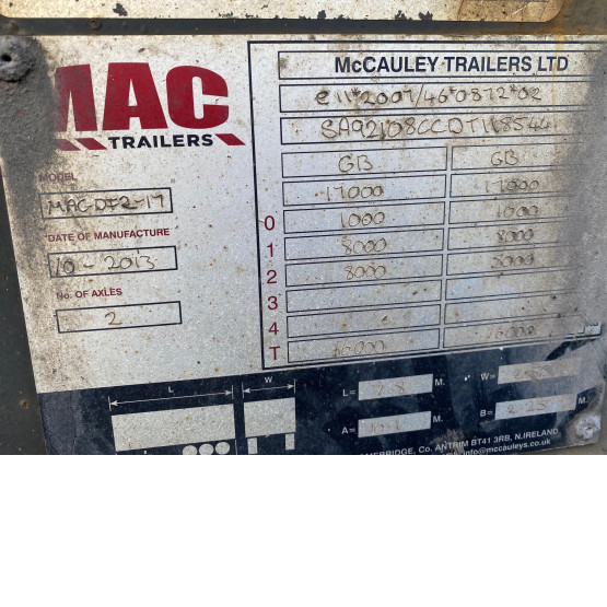 2014 MACAULEY DRAWBAR TRAILER in Flat Trailers Trailers