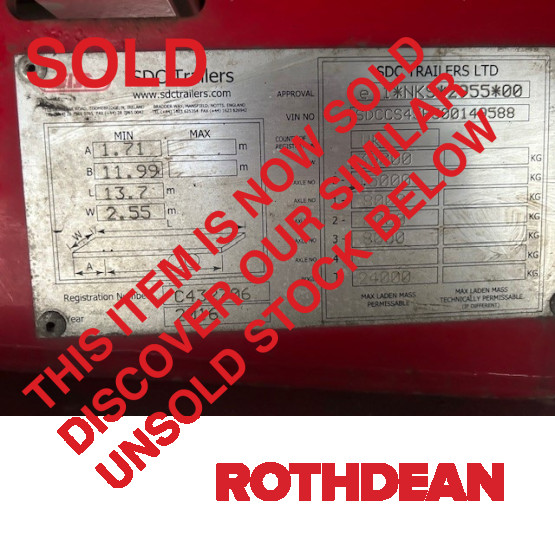 2016 SDC CURTAIN SIDED in Curtain Siders Trailers