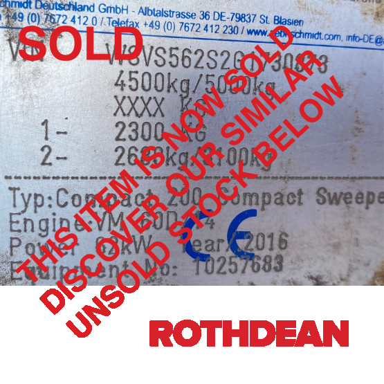 2016 SCHMIDT SWINGO ROAD SWEEPER in Compact Sweepers