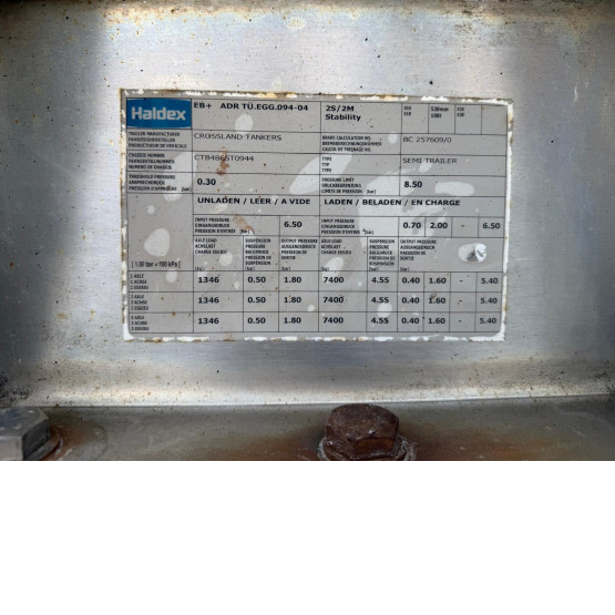 2009 Crossland FOOD TANKER in Food & Chemical Tankers Trailers