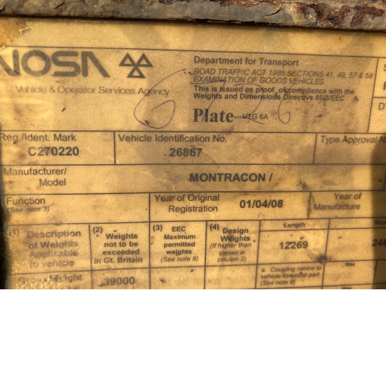 2008 MONTRACON SLIDING SKELETAL TRAILER in Skeletal Trailers Trailers